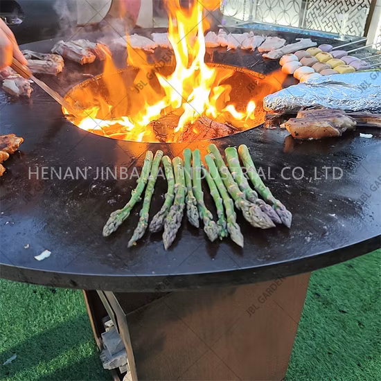 Amazon Top Sell Corten Metal Fire Pit with Barbecue Grill
