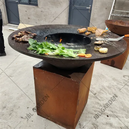 Amazon Top Sell Corten Metal Fire Pit with Barbecue Grill