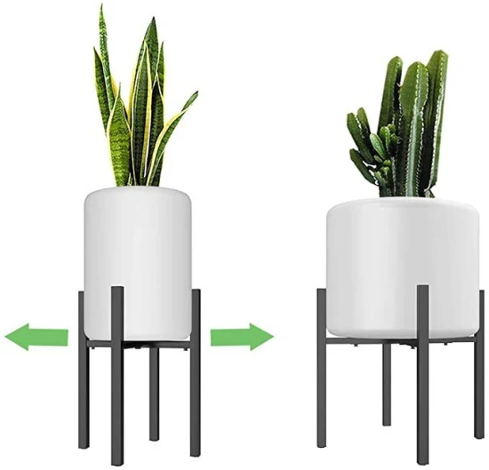 Soporte para plantas de metal ajustable de 9,5 a 15 pulgadas Soporte para plantas moderno de mediados de siglo Soporte para plantas para interiores y exteriores de 15 pulgadas