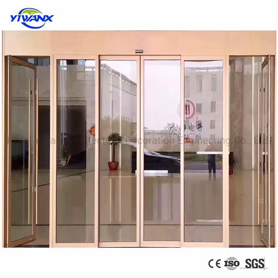 Puerta corrediza de vidrio de aluminio interior de operadores automáticos comerciales de hotel industrial de alta calidad