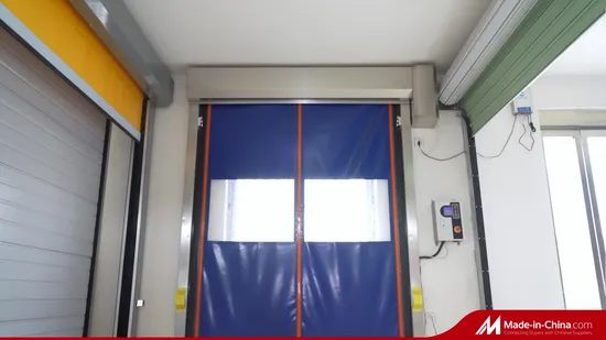 Interior automático de tela de PVC GMP Tipo de cremallera Reparación de reinicio hermético de autorecuperación Enrollable de alta velocidad Persiana enrollable rápida Puerta de acción rápida para sala limpia